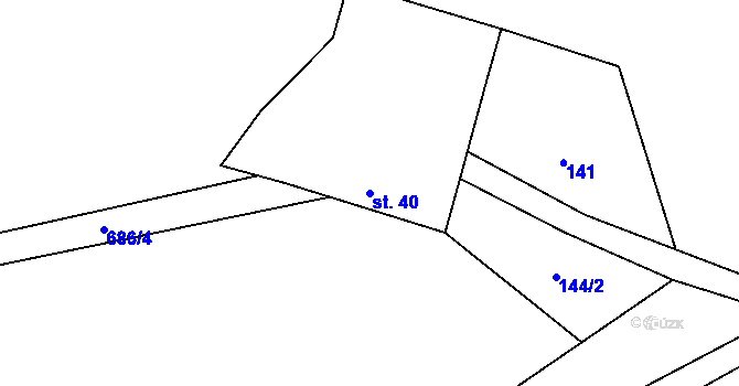 Parcela st. 40 v KÚ Sušetice, Katastrální mapa