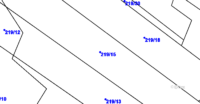 Parcela st. 219/15 v KÚ Sušetice, Katastrální mapa