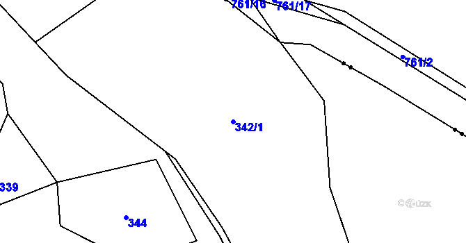 Parcela st. 342/1 v KÚ Sušetice, Katastrální mapa