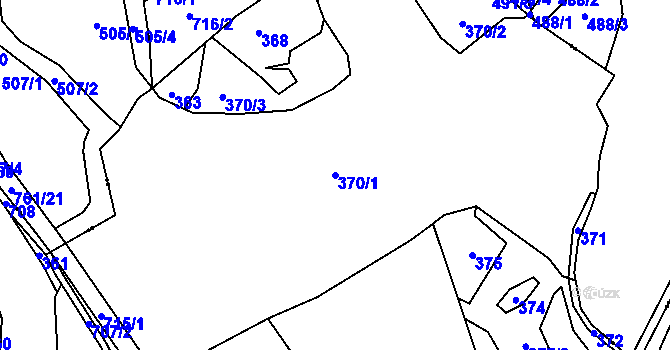 Parcela st. 370/1 v KÚ Sušetice, Katastrální mapa