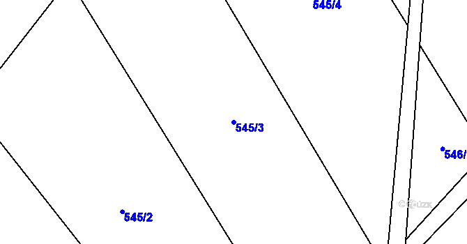 Parcela st. 545/3 v KÚ Sušetice, Katastrální mapa