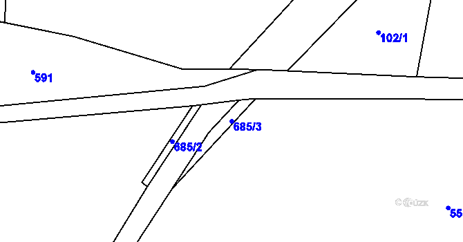 Parcela st. 685/3 v KÚ Sušetice, Katastrální mapa