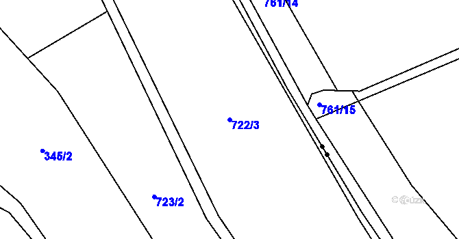 Parcela st. 722/3 v KÚ Sušetice, Katastrální mapa