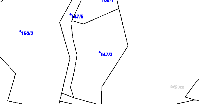Parcela st. 147/3 v KÚ Sušetice, Katastrální mapa