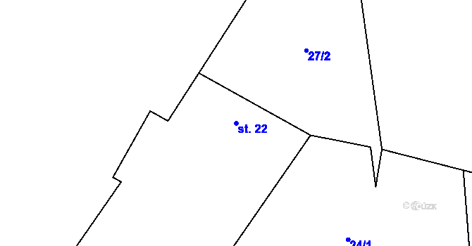 Parcela st. 22 v KÚ Šanovice, Katastrální mapa