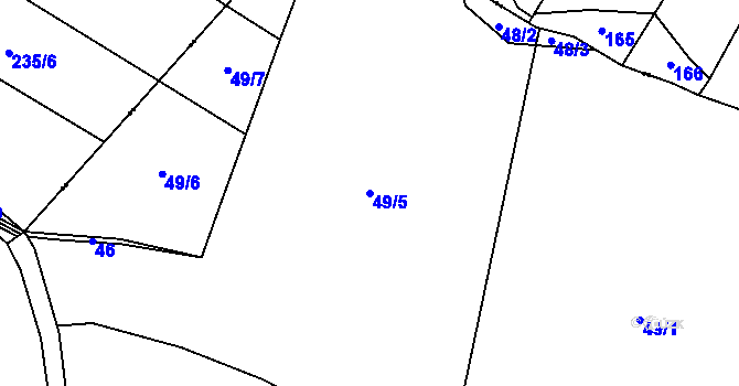 Parcela st. 49/5 v KÚ Šanovice, Katastrální mapa