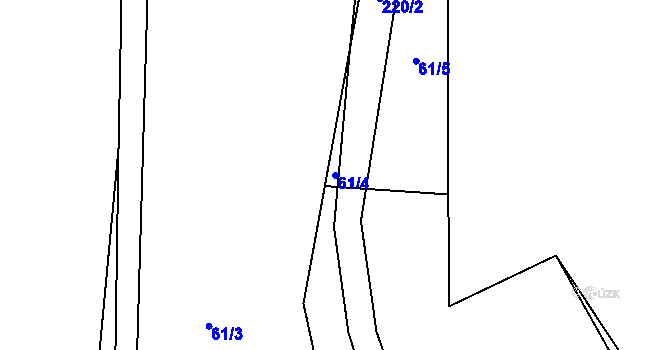 Parcela st. 61/4 v KÚ Šanovice, Katastrální mapa
