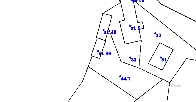 Parcela st. 49 v KÚ Uhřice u Sedlce, Katastrální mapa