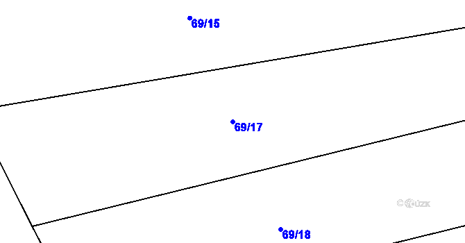 Parcela st. 69/17 v KÚ Uhřice u Sedlce, Katastrální mapa