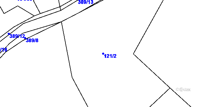 Parcela st. 121/2 v KÚ Uhřice u Sedlce, Katastrální mapa
