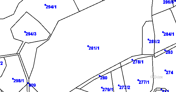 Parcela st. 281/1 v KÚ Uhřice u Sedlce, Katastrální mapa