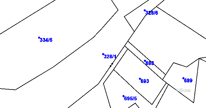 Parcela st. 328/1 v KÚ Uhřice u Sedlce, Katastrální mapa