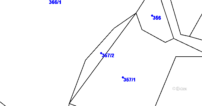 Parcela st. 357/2 v KÚ Uhřice u Sedlce, Katastrální mapa