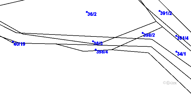 Parcela st. 398/4 v KÚ Uhřice u Sedlce, Katastrální mapa