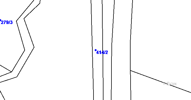Parcela st. 414/2 v KÚ Uhřice u Sedlce, Katastrální mapa