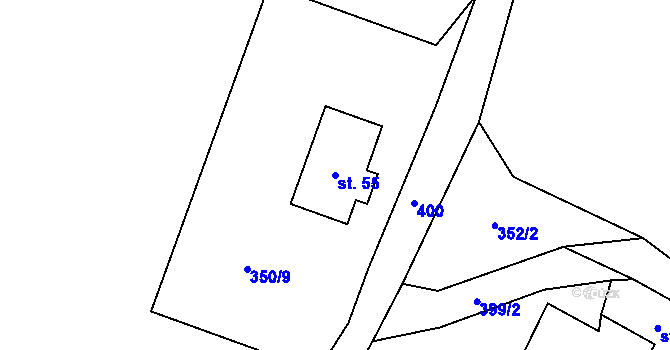 Parcela st. 55 v KÚ Uhřice u Sedlce, Katastrální mapa