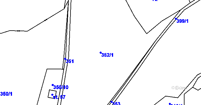 Parcela st. 352/1 v KÚ Uhřice u Sedlce, Katastrální mapa