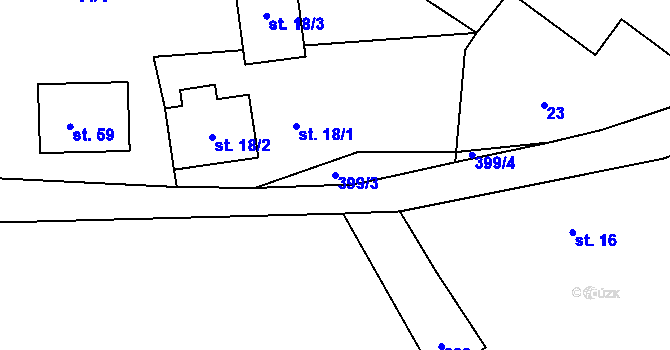Parcela st. 399/3 v KÚ Uhřice u Sedlce, Katastrální mapa