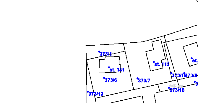 Parcela st. 373/1 v KÚ Rynartice, Katastrální mapa