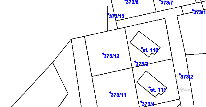 Parcela st. 373/12 v KÚ Rynartice, Katastrální mapa