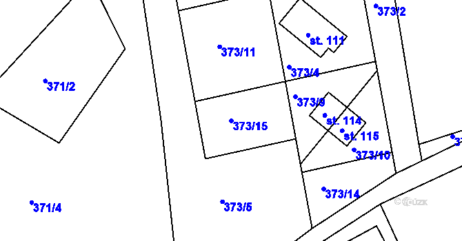 Parcela st. 373/15 v KÚ Rynartice, Katastrální mapa