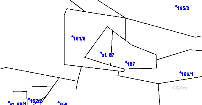 Parcela st. 87 v KÚ Všemily, Katastrální mapa