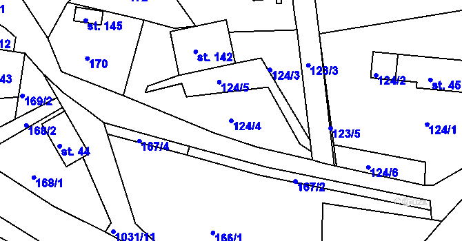 Parcela st. 124/4 v KÚ Všemily, Katastrální mapa