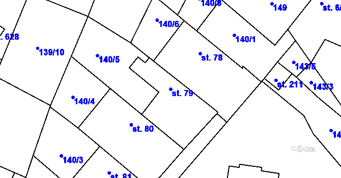 Parcela st. 79 v KÚ Jevany, Katastrální mapa