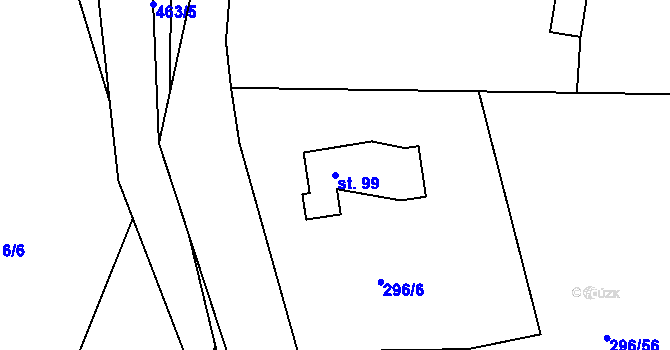 Parcela st. 99 v KÚ Jevany, Katastrální mapa