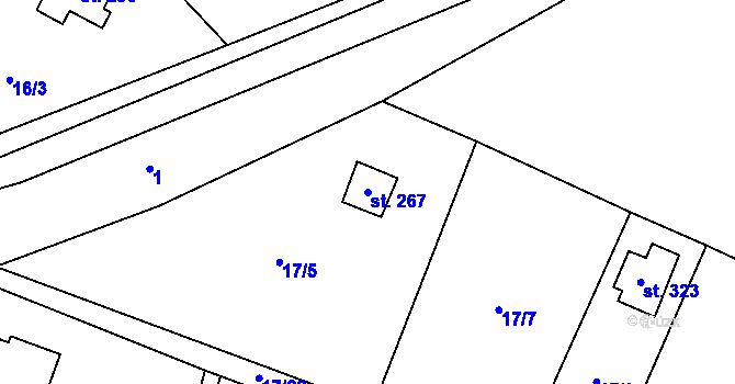 Parcela st. 267 v KÚ Jevany, Katastrální mapa