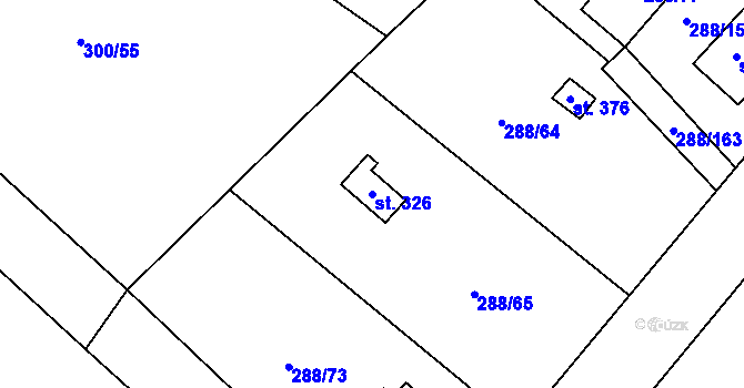 Parcela st. 326 v KÚ Jevany, Katastrální mapa