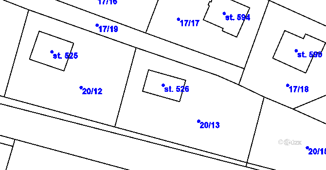 Parcela st. 526 v KÚ Jevany, Katastrální mapa