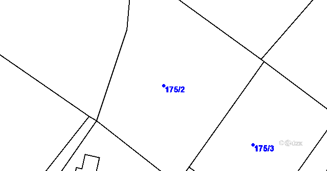 Parcela st. 175/2 v KÚ Jevany, Katastrální mapa