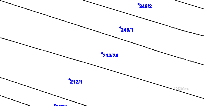 Parcela st. 213/24 v KÚ Jevany, Katastrální mapa
