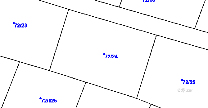 Parcela st. 72/24 v KÚ Jevany, Katastrální mapa