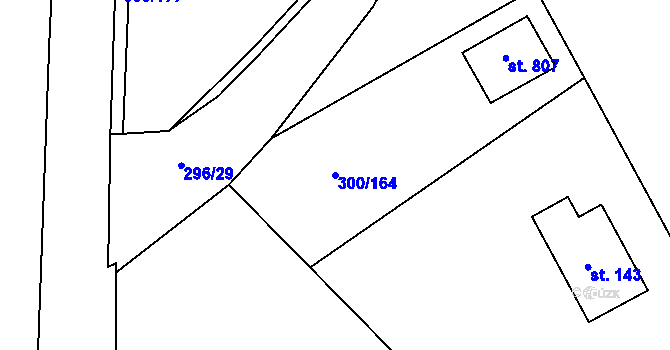 Parcela st. 300/164 v KÚ Jevany, Katastrální mapa