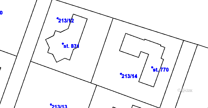 Parcela st. 213/26 v KÚ Jevany, Katastrální mapa