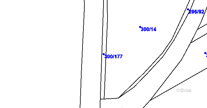 Parcela st. 300/177 v KÚ Jevany, Katastrální mapa