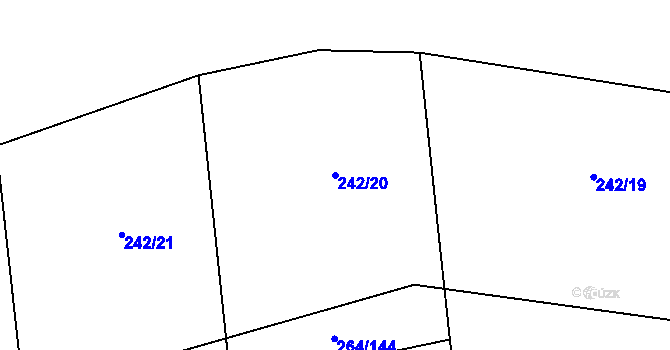 Parcela st. 242/20 v KÚ Jevany, Katastrální mapa