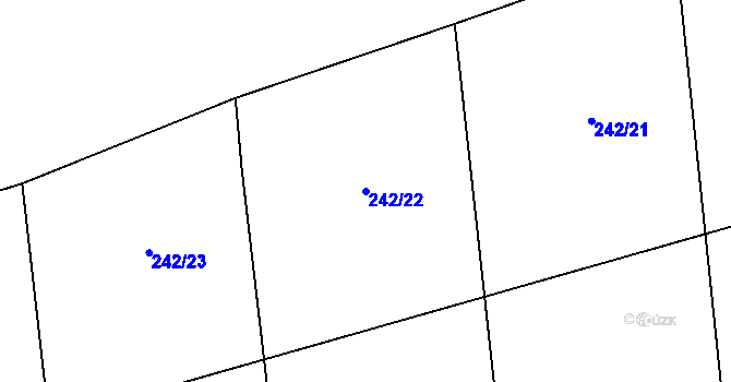 Parcela st. 242/22 v KÚ Jevany, Katastrální mapa