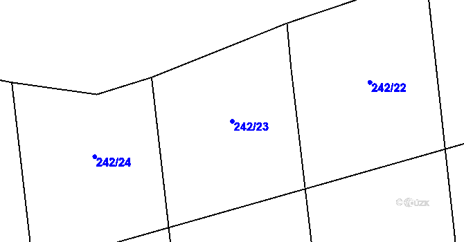 Parcela st. 242/23 v KÚ Jevany, Katastrální mapa