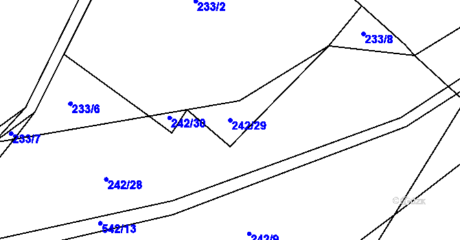 Parcela st. 242/29 v KÚ Jevany, Katastrální mapa