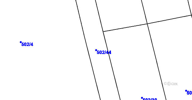 Parcela st. 502/44 v KÚ Jevany, Katastrální mapa