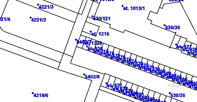 Parcela st. 578 v KÚ Jevíčko-předměstí, Katastrální mapa