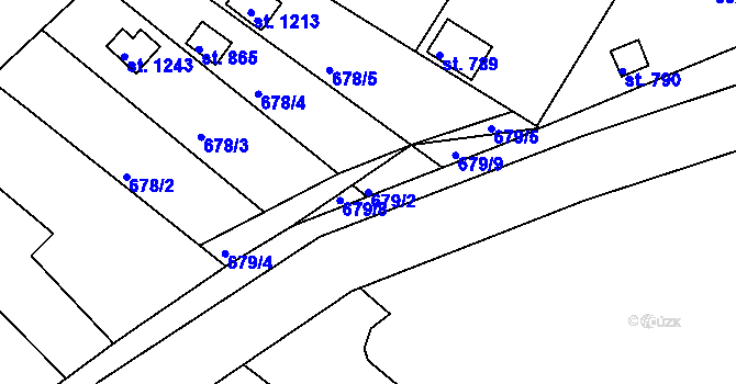 Parcela st. 679/2 v KÚ Jevíčko-předměstí, Katastrální mapa