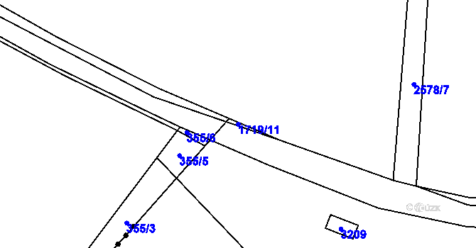 Parcela st. 1719/11 v KÚ Jevíčko-předměstí, Katastrální mapa