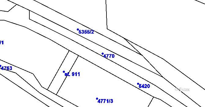 Parcela st. 4770 v KÚ Jevíčko-předměstí, Katastrální mapa