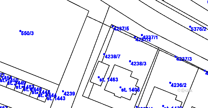Parcela st. 4238/7 v KÚ Jevíčko-předměstí, Katastrální mapa