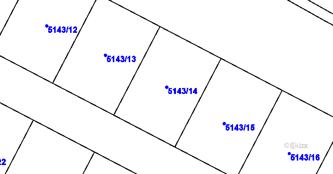 Parcela st. 5143/14 v KÚ Jevíčko-předměstí, Katastrální mapa