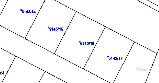 Parcela st. 5143/16 v KÚ Jevíčko-předměstí, Katastrální mapa